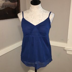 American Eagle sz 6 navy tank top sheer shell
